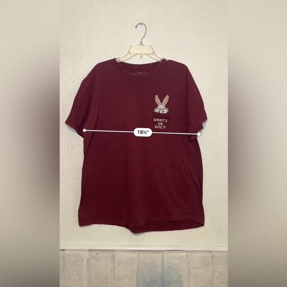 Neff Looney Tunes maroon Bugs Bunny what’s up, Doc T-shirt size XXL - Picture 4 of 7